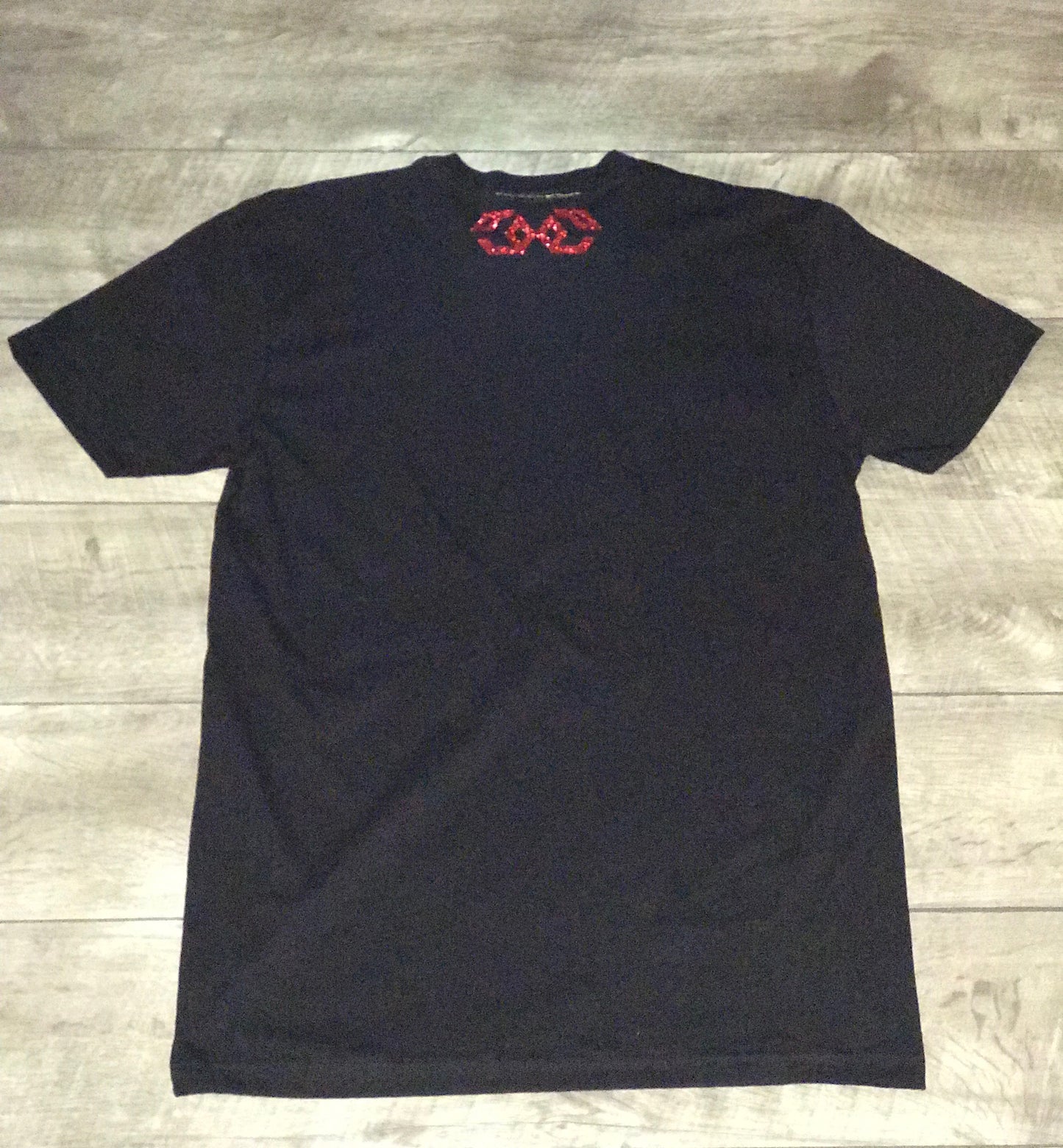 Double V | Black Cotton T-Shirt