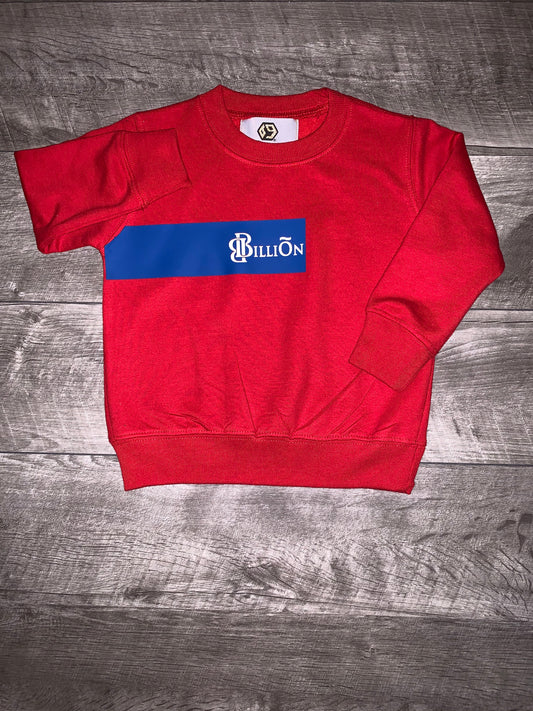 Double B Signature Logo | Youth Red Cotton Crewneck