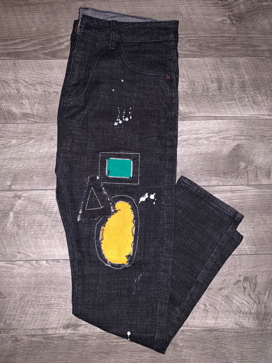 Geo Patchwork Jeans